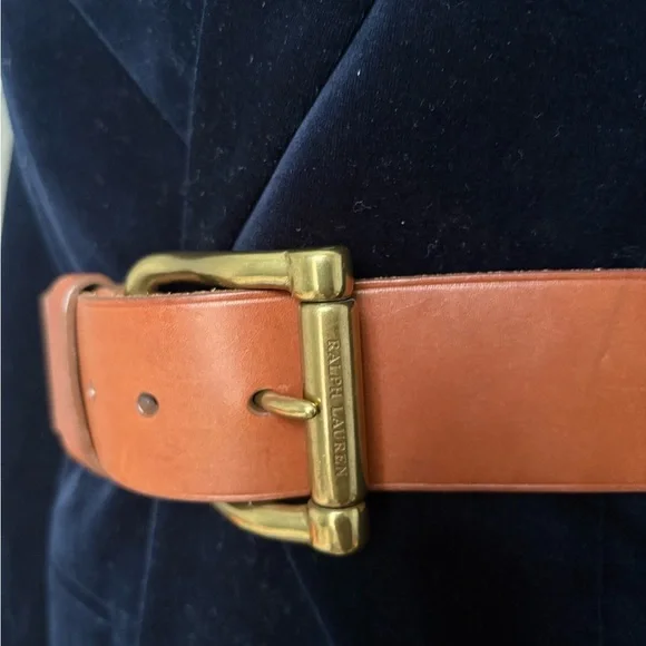 Ralph Lauren Brown, leather belt with brass buckle size medium. - Picture 4 of 13